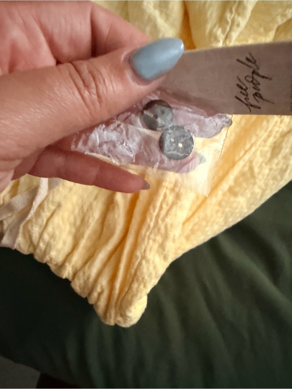 **Flawed** Free People Yellow Button-Front Textured Jumpsuit - Picture 5 of 11